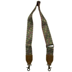 Cowhide & Jacquard Embroidered Adjustable Purse Strap